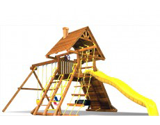 德州XS-HT-MZ0003高檔木質系列組合滑梯