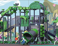 煙臺XS-JM7018最新積木系列兒童滑梯